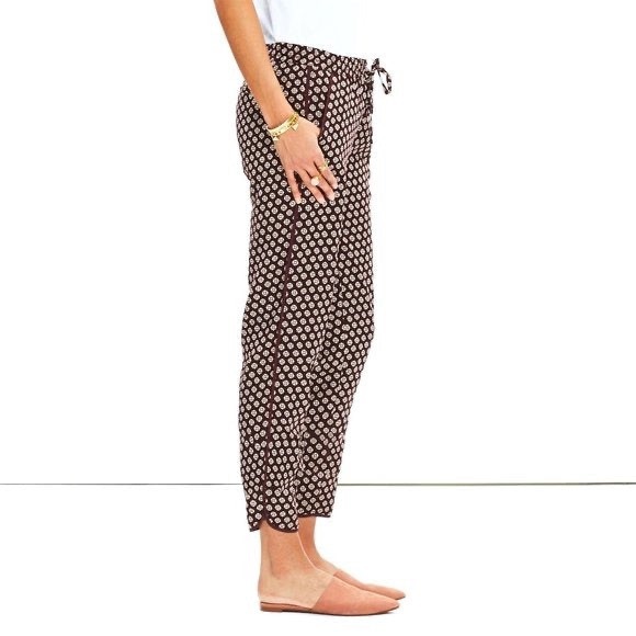 Madewell Track Trousers Coin Tile Flower Print - Picture 2 of 9